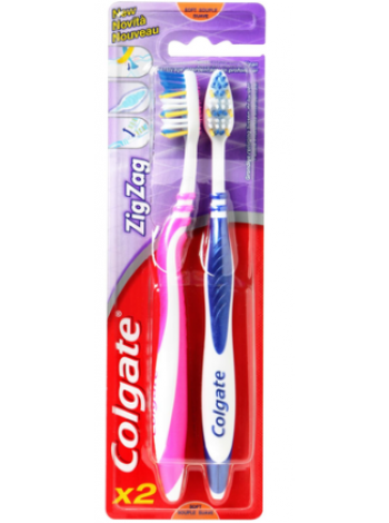 Зубная щетка Colgate ZigZag мягкая 2 шт