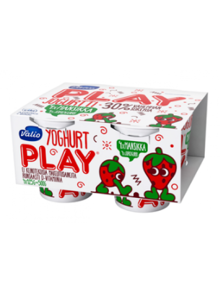 Йогурт Valio Play Jogurtti Mansikka Laktoositon 4x125г клубника без лактозы