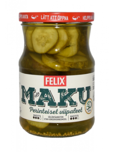 Маринованные резанные огурцы Felix Maku viipaloituja kurkkuja mausteliemessä 560/300 г 