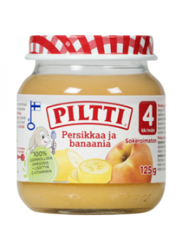 Фруктовое пюре Piltti Persikkaa Ja Banaania 125 г персик банан с 4 месяцев